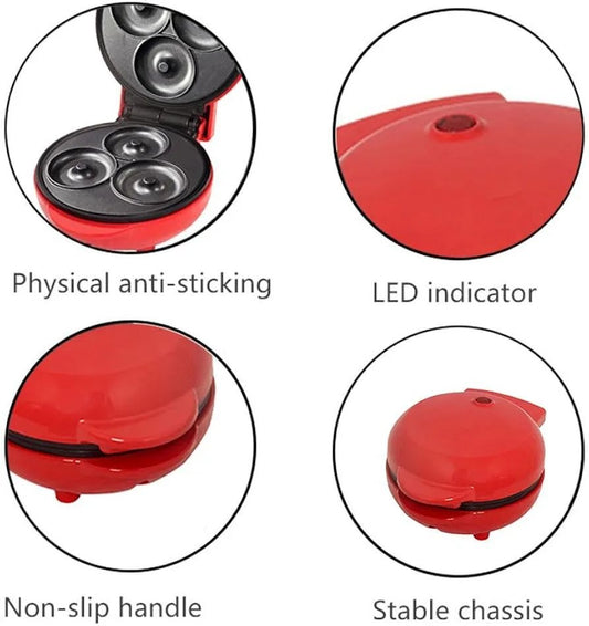 Compact Electric Donut Maker Machine – Quickly And Evenly Bake Delicious Homemade Donuts In Minutes